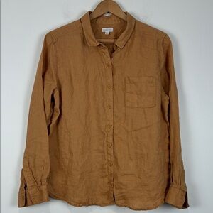 Garnet Hill Size 12 100% Linen Shirt